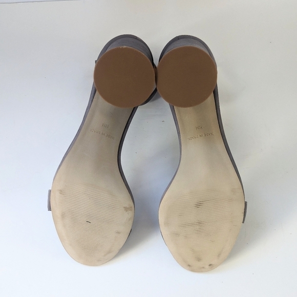 Steve Madden Rounded Heel Ankle Buckle Sandals – Purple/Grey Faux Suede – size 1 - Picture 4 of 7